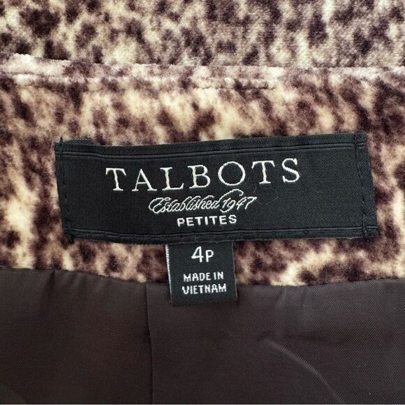 Talbots Velvet Cheetah Print Pencil Skirt 4 Petite - Picture 4 of 5